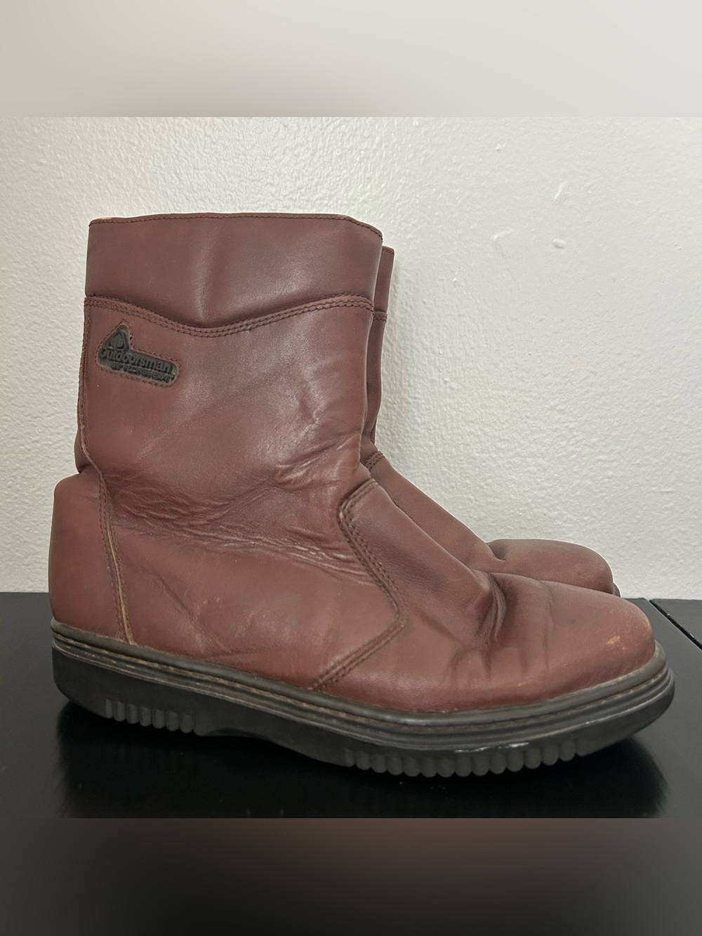 Outdoorsman By Florsheim Brown Leather Boots Sz 8M Lined Winter Outdoor Vintage